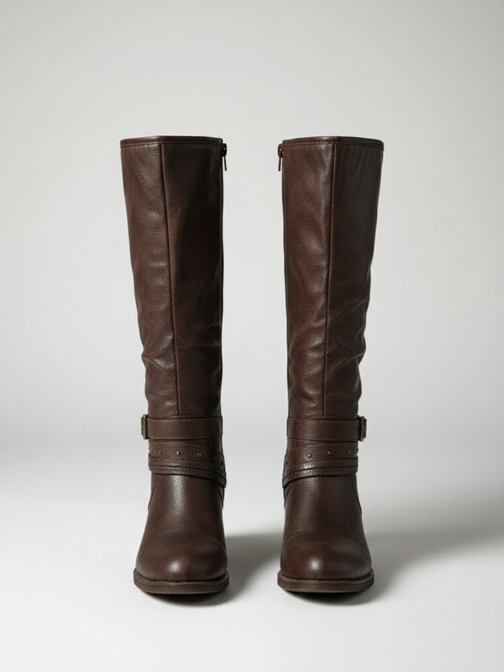 Women's Tall Brown Leather Riding Boots